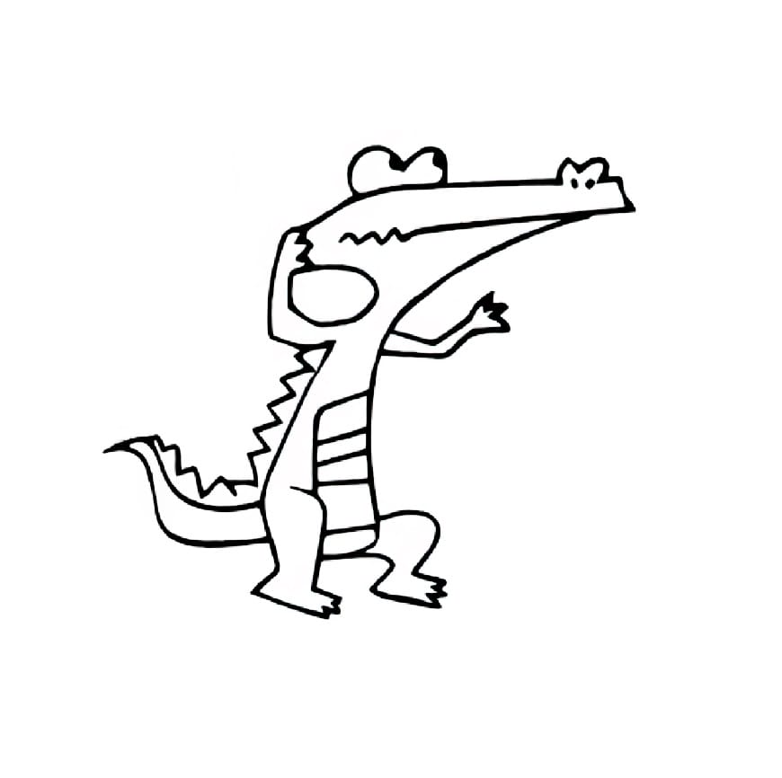 a crocodile that touches its head