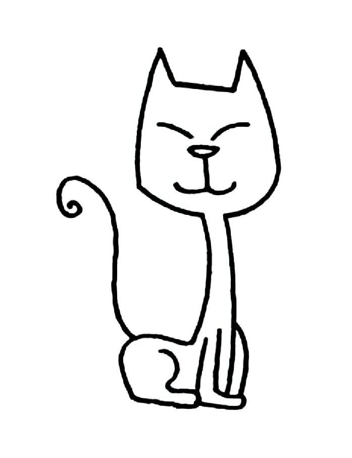 cat with a long neck