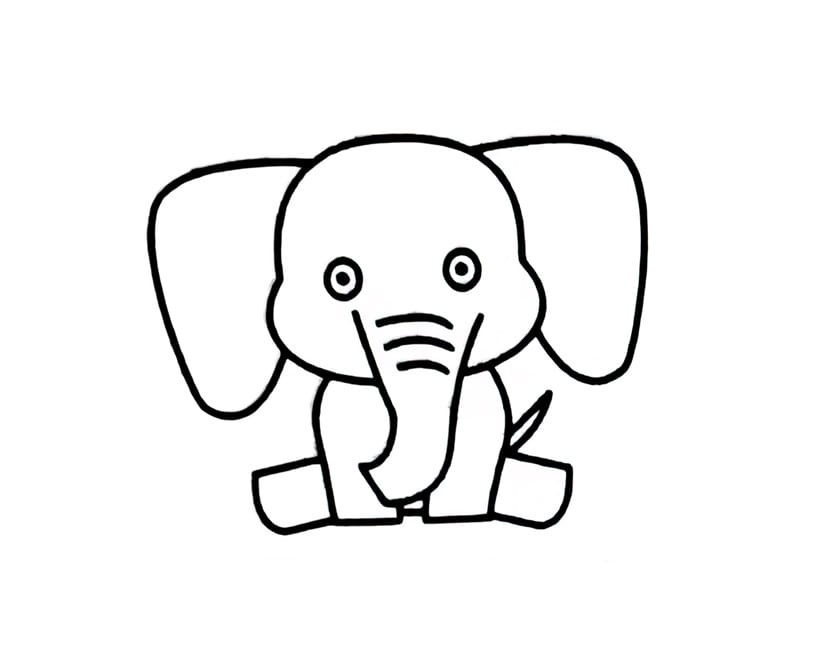 elephant sitting on the ground coloring pictures