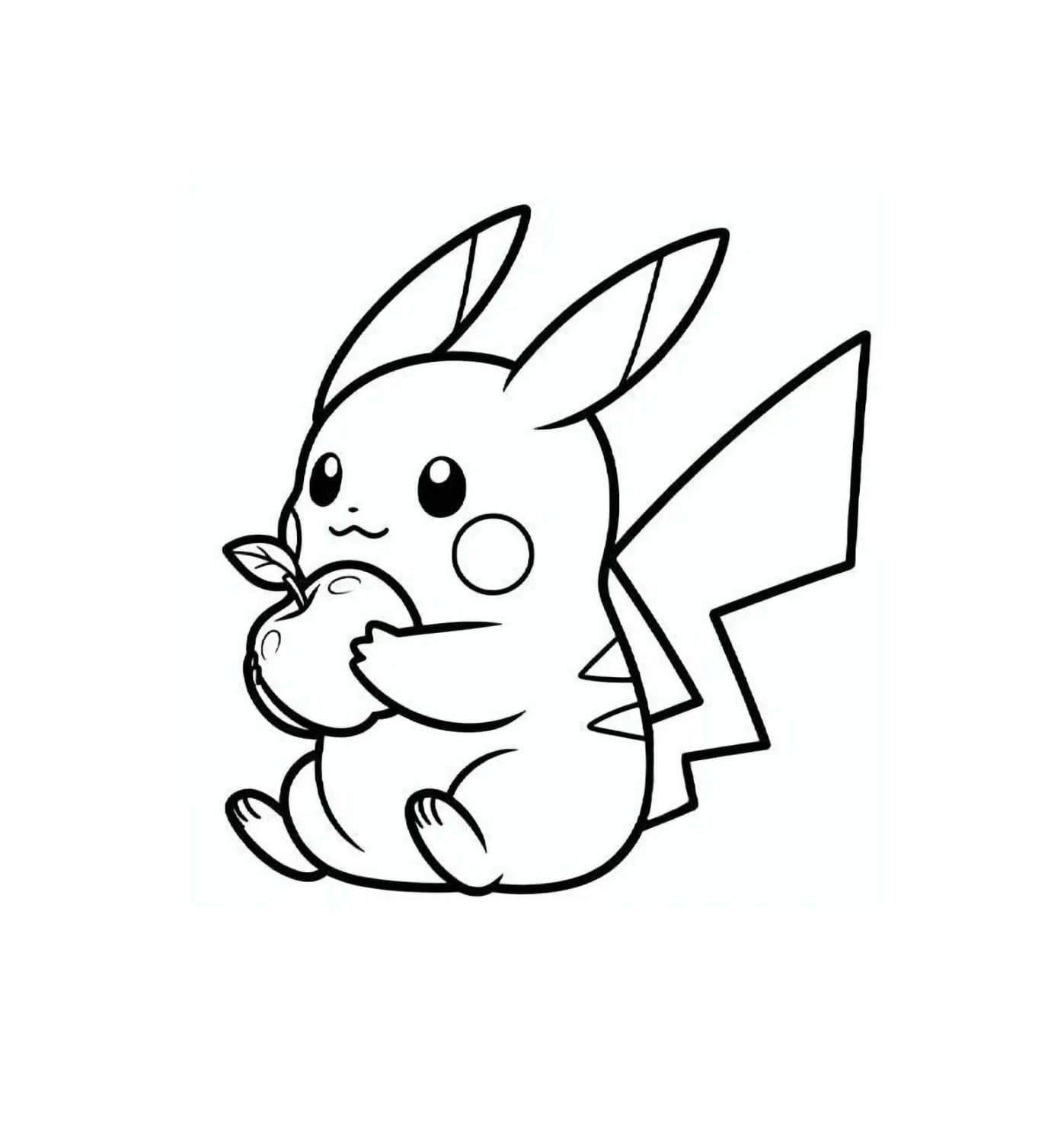 pikachu holding an apple