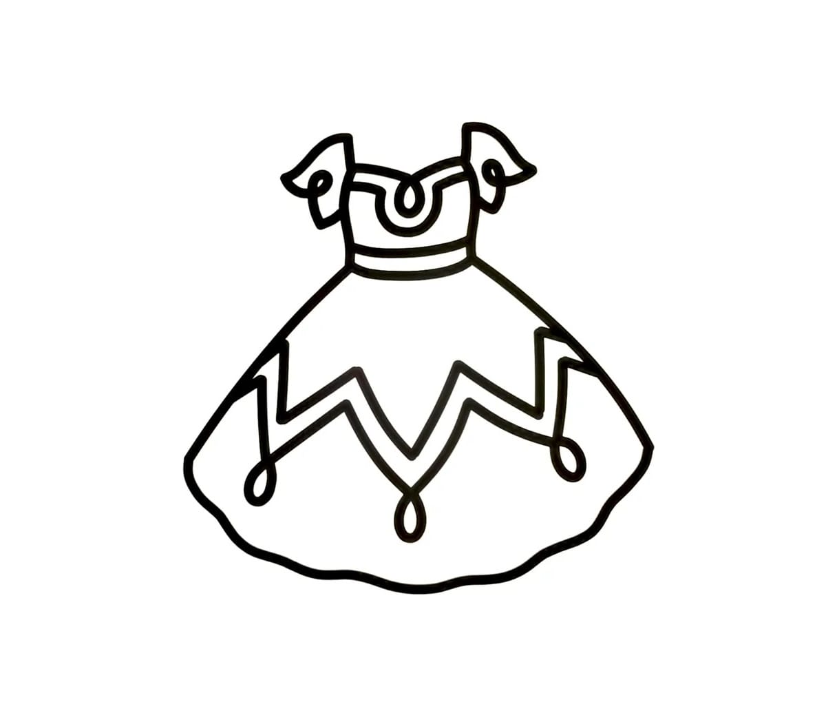 v pattern dress coloring pictures